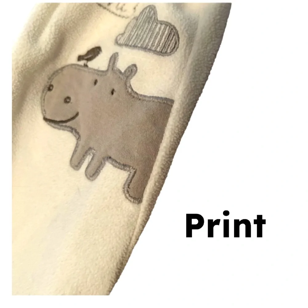 🇺🇸❄️👍 GUC CARTER’S |3 m| Baby Unisex Warm Sleeper Pyjamas White with Hippo 🦛 - Picture 5 of 11